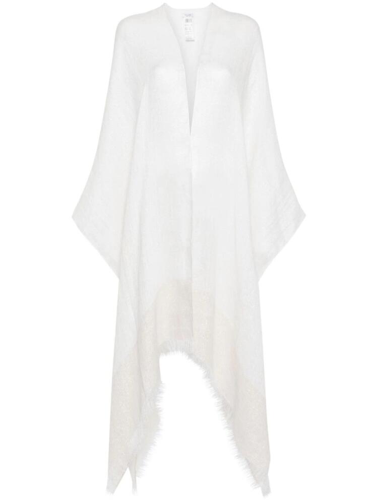 Peserico lurex frayed cape - White Cover