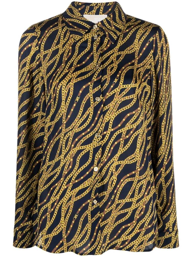 Michael Michael Kors graphic-print long-sleeve shirt - Blue Cover