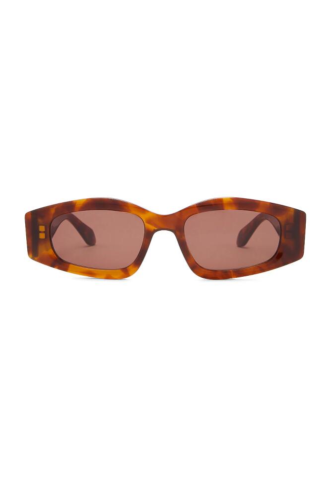 ALAÏA Lettering Logo Geometrical Sunglasses in Brown Cover