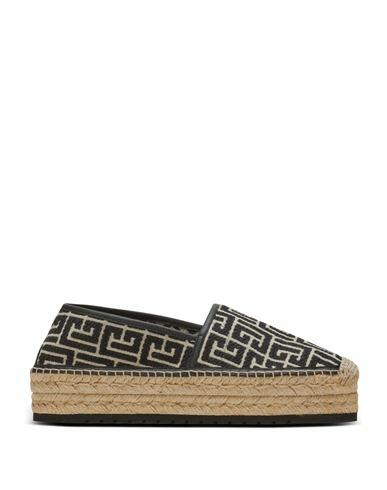 Balmain Man Espadrilles Black Cotton, Polyester Cover