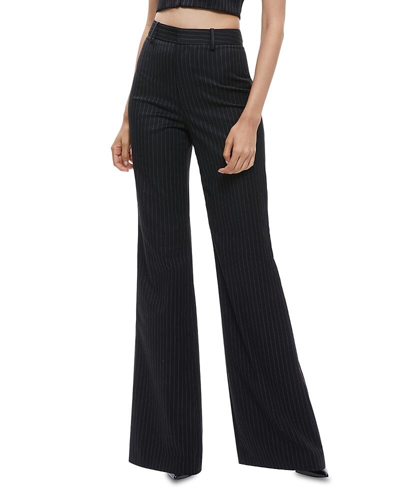 Alice and Olivia Oliver High Rise Flare Pinstripe Pants Cover