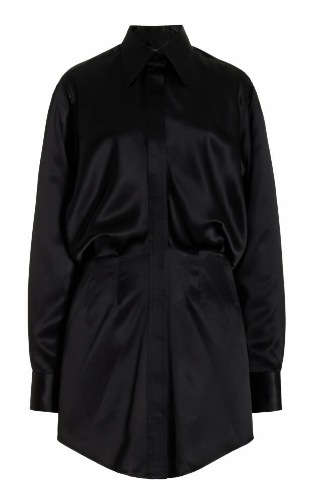 Brandon Maxwell - The Vera Silk Mini Shirt Dress - Black Cover