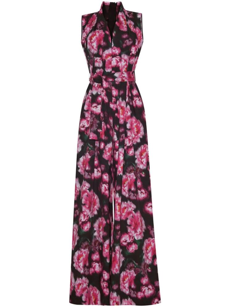 Adam Lippes Nansi rose-print poplin jumpsuit - Black Cover