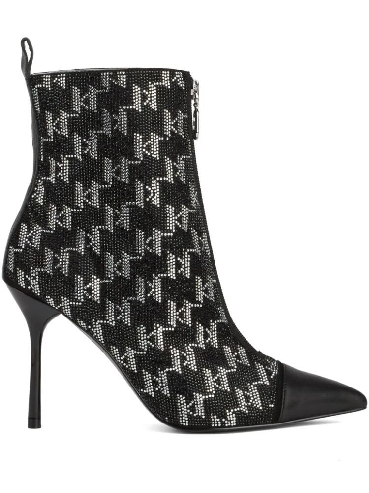 Karl Lagerfeld Sarabande 90mm monogram-pattern boots - Black Cover