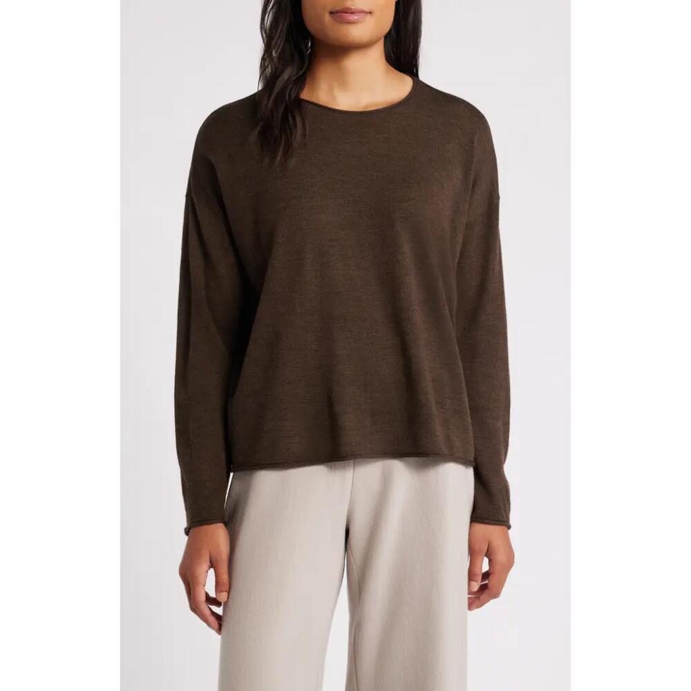 Eileen Fisher Crewneck Wool Sweater in Wren Cover