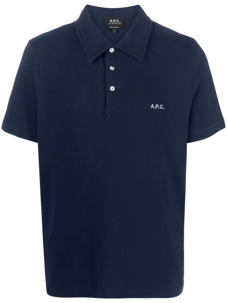 A.P.C. Antoine cotton polo shirt - Blue Cover