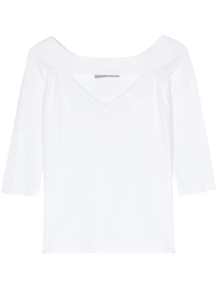 D.Exterior cut-out fine-ribbed top - White Cover