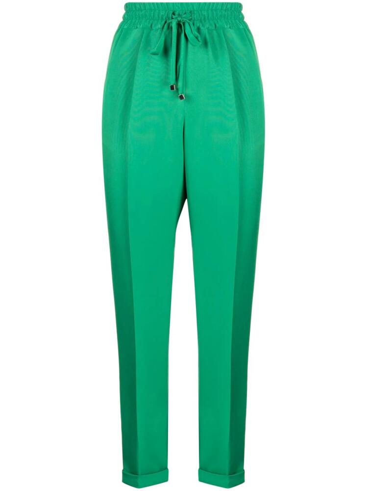 Kiton drawstring silk straight-leg trousers - Green Cover