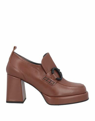 Janet & Janet Woman Loafers Brown Leather Cover