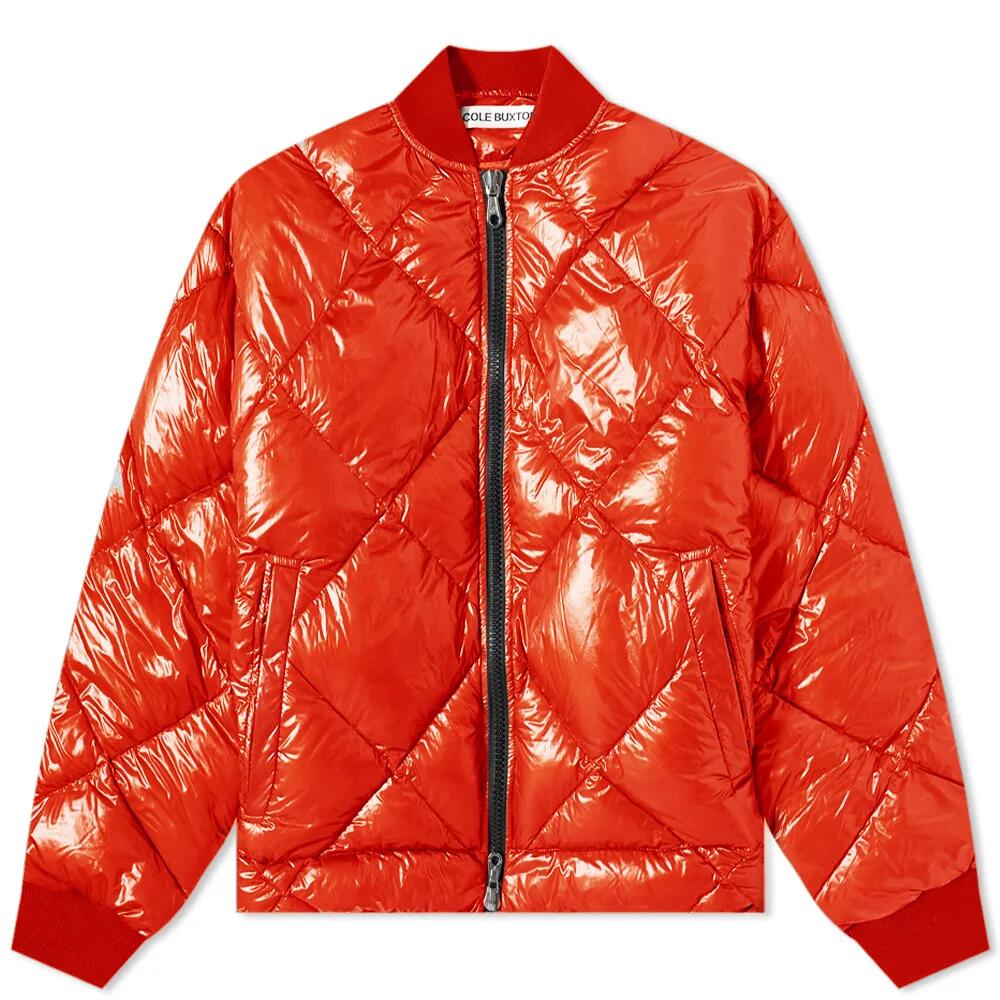 Cole Buxton Men's CB Quilted Bomber Jacket in Orange Cover