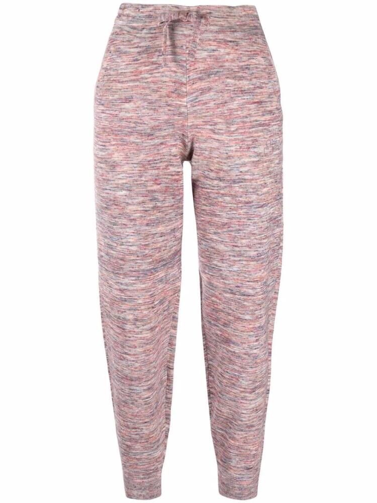 MARANT ÉTOILE space dye-print tapered-leg track pants - Pink Cover