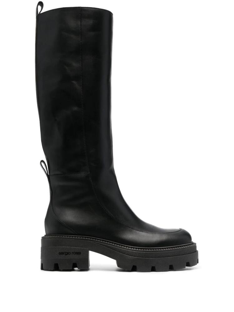 Sergio Rossi square-toe leather boots - Black Cover