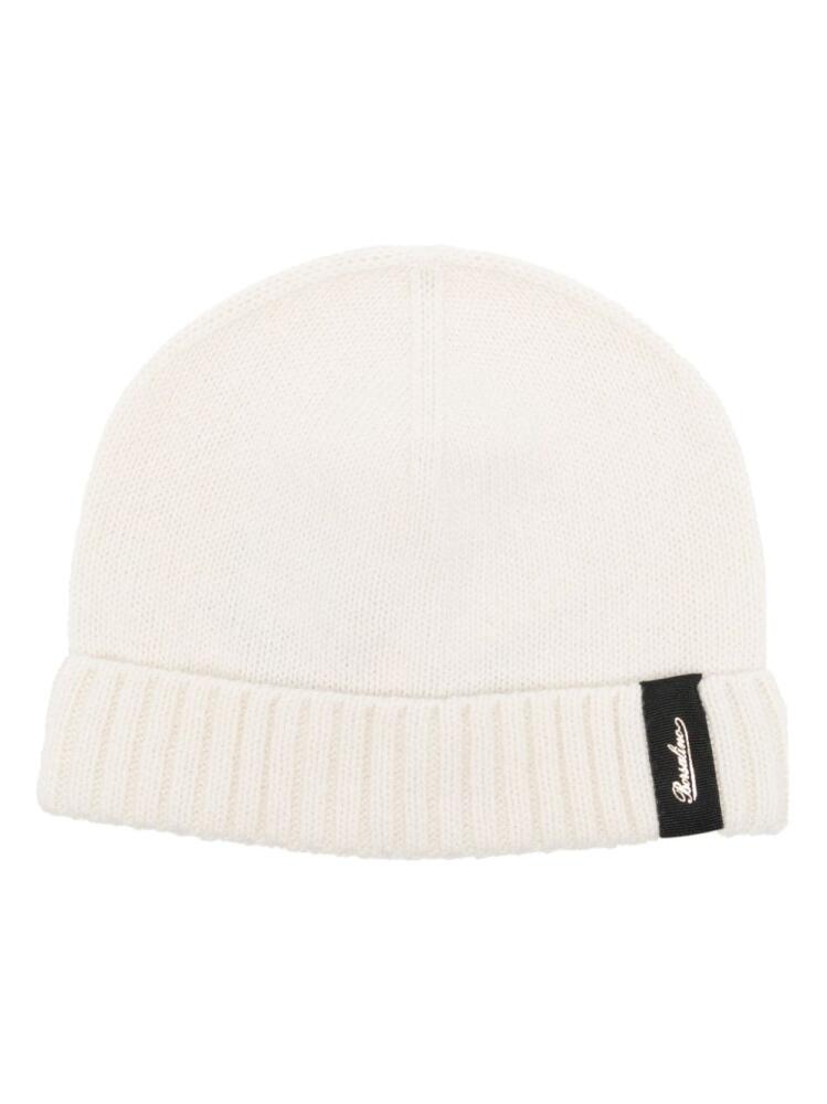 Borsalino City logo-patch cashmere beanie - Neutrals Cover