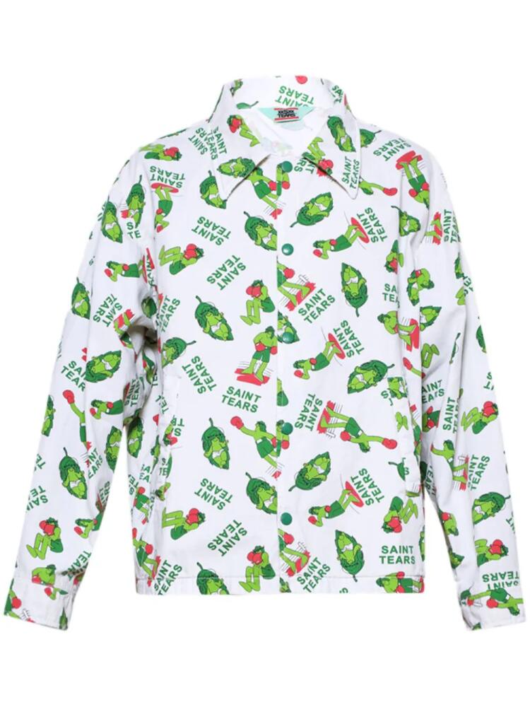 SAINT MXXXXXX pattern-print shirt jacket - White Cover