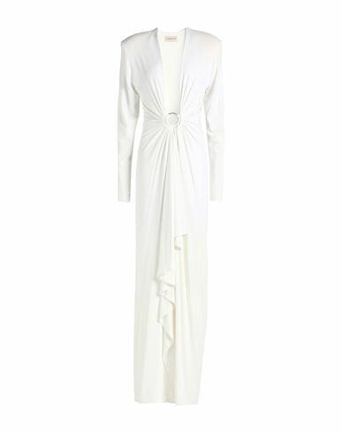 Alexandre Vauthier Woman Maxi dress Off white Viscose, Elastane, Brass, Glass Cover