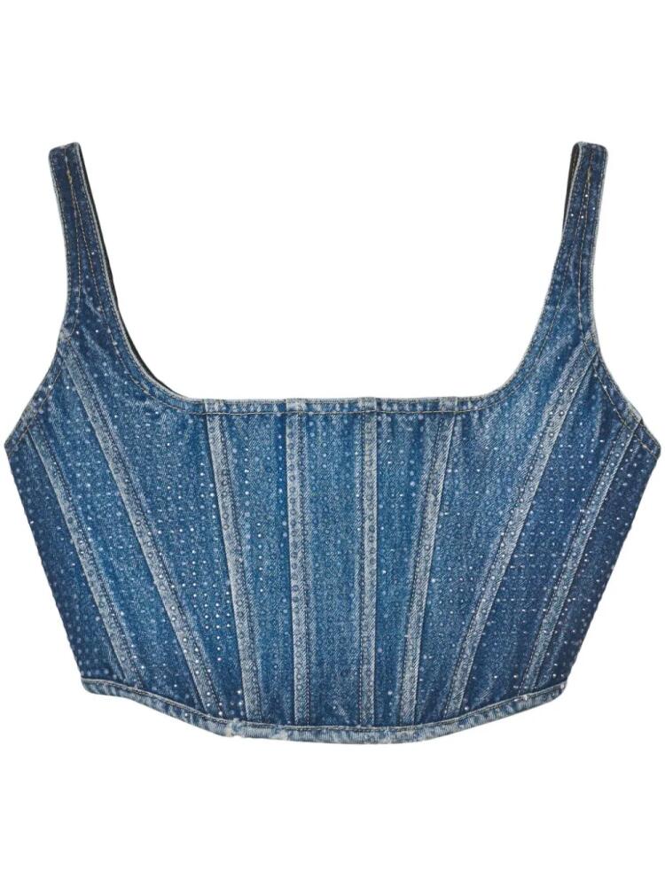 Marc Jacobs crystal-embellished denim corset - Blue Cover