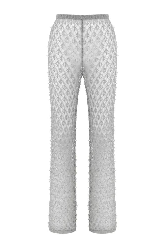 Nocturne Shimmering Threaded Mesh Pants in Grey Cover