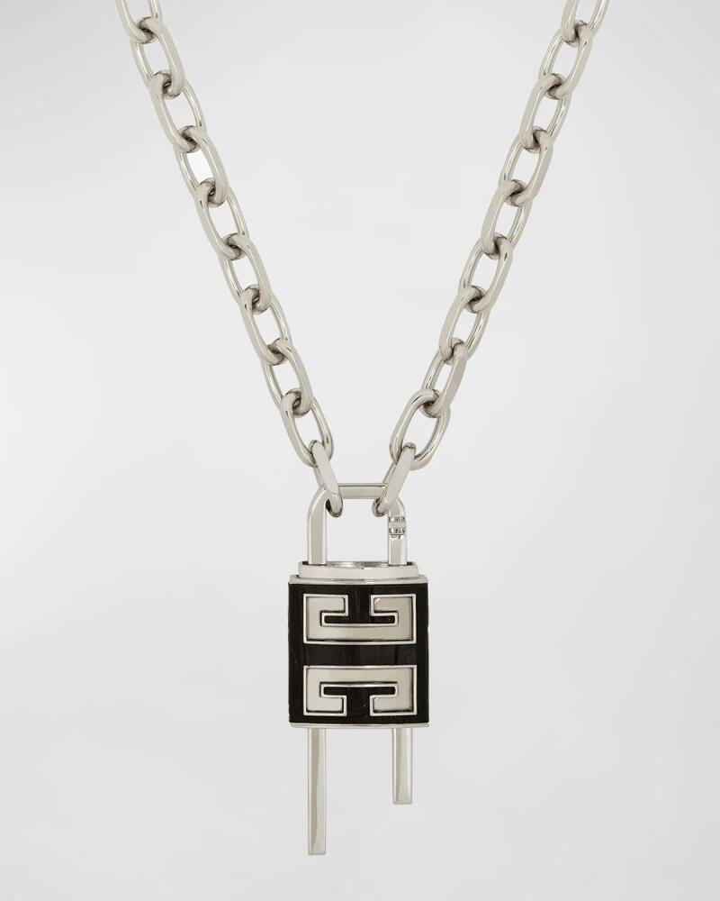 Givenchy Men's Leather 4G-Lock Pendant Necklace Cover