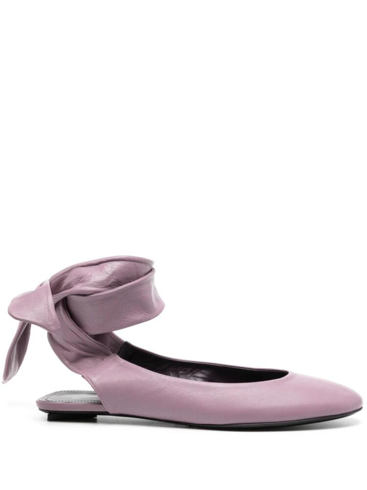 The Attico Cloe leather ballerina shoes - Purple Cover