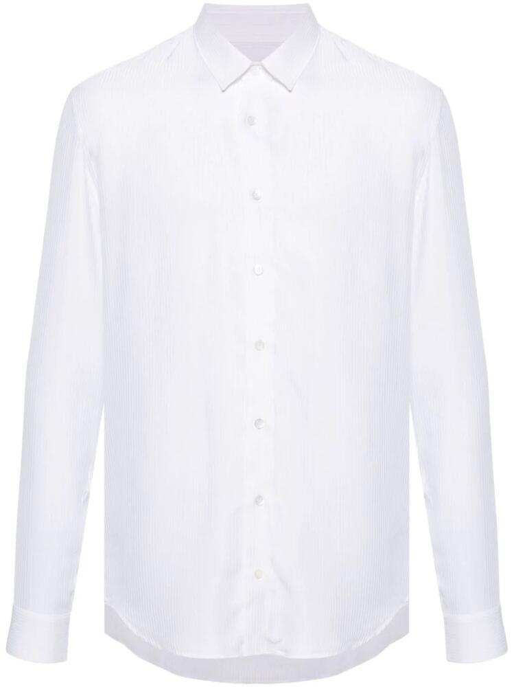 Patrizia Pepe long-sleeve striped-jacquard shirt - White Cover