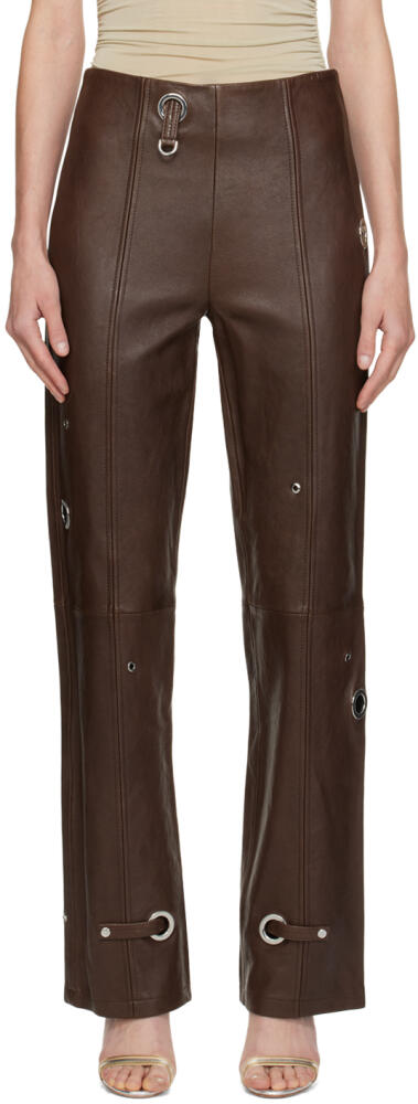 Saks Potts Brown Bonnie Leather Pants Cover