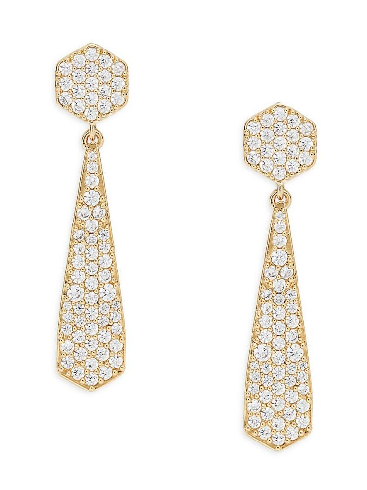 Adriana Orsini Women's 18K Goldplated & Cubic Zirconia Small Drop Earrings Cover