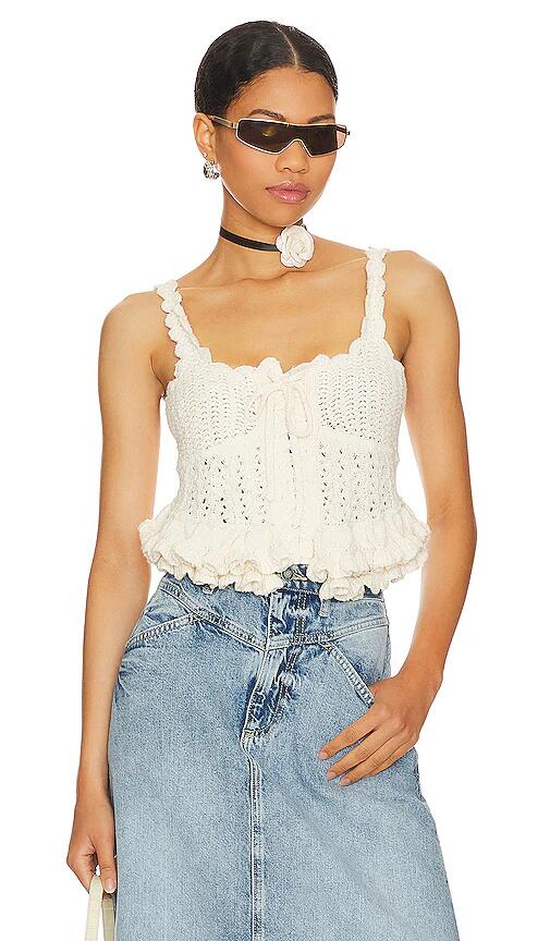 MAJORELLE Taissa Corset Top in Ivory Cover