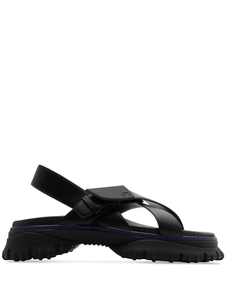 Burberry crossover-straps leather sandals - Black Cover