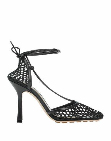 Bottega Veneta Woman Pumps Black Soft Leather, Textile fibers Cover