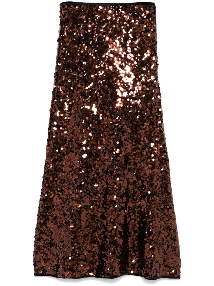 GANNI sequinned maxi skirt - Brown Cover