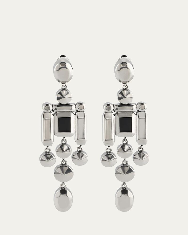 Ralph Lauren Collection Sterling Silver Triple-Bead Crystal Chandelier Earrings Cover