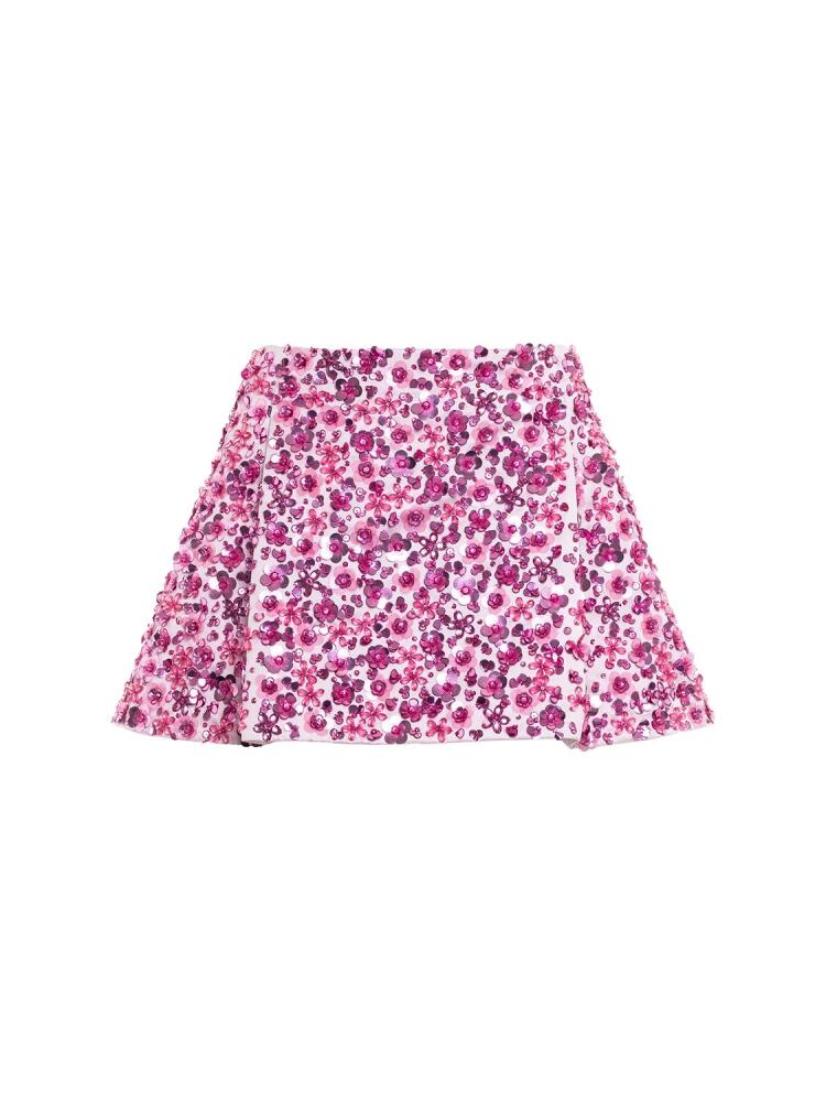 DES PHEMMES Embroidered Duchesse Mini Skirt Cover