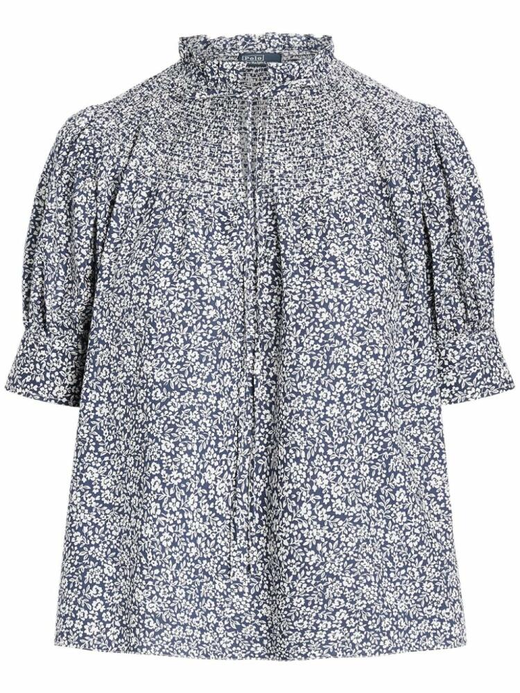 Polo Ralph Lauren floral-print cotton blouse - Blue Cover