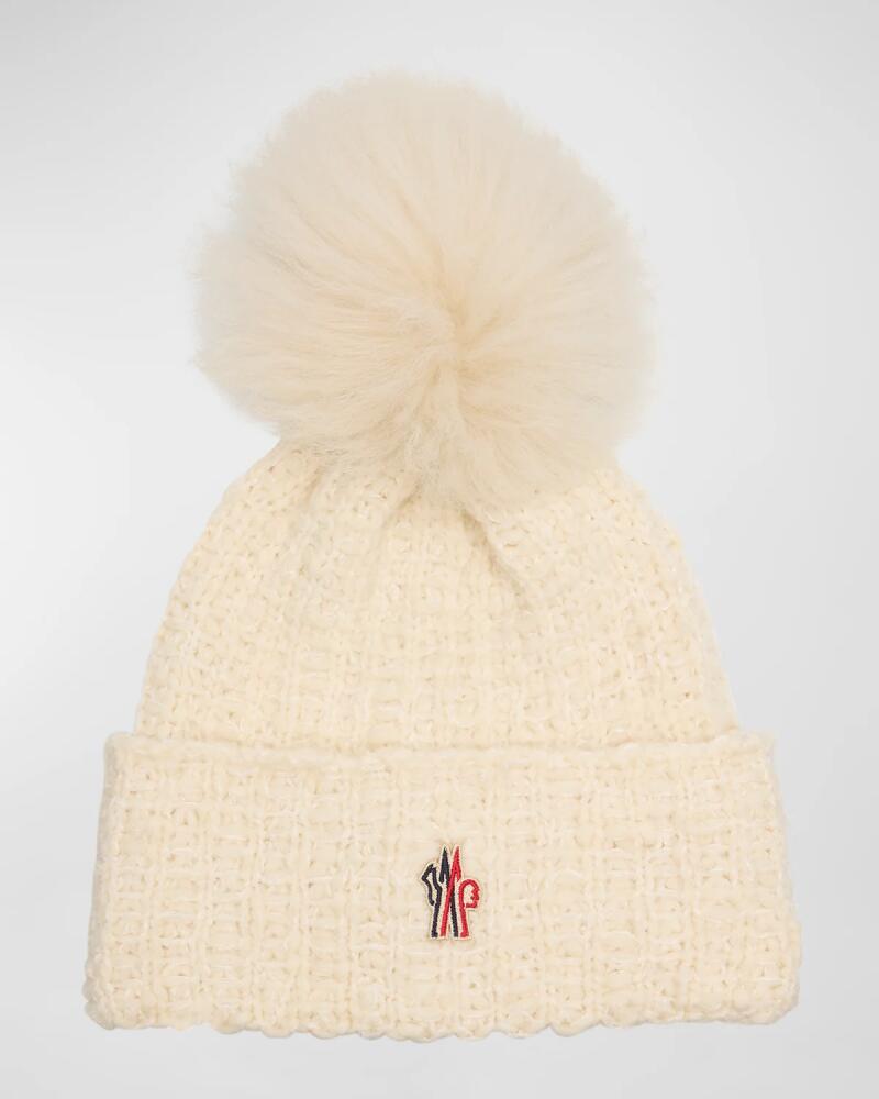 Moncler Grenoble Wool-Blend Beanie with a Shearling Pom Cover