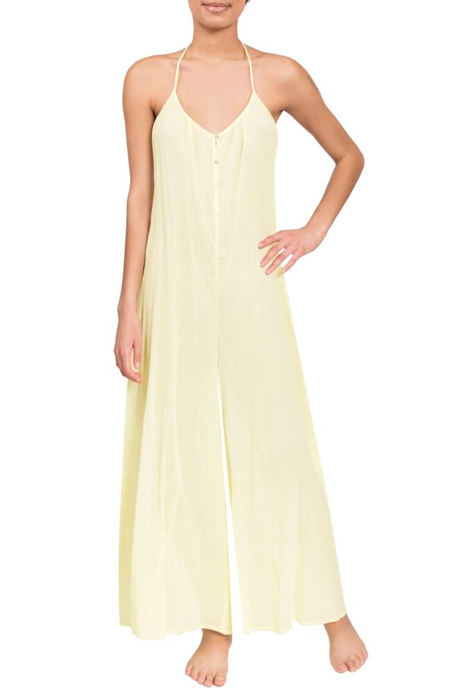 Everyday Ritual Kaitlyn Wide Leg Sleep Jumpsuit in Limoncello Cover