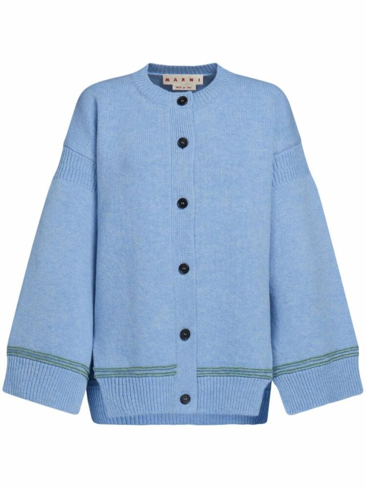 Marni wide-sleeve wool cardigan - Blue Cover