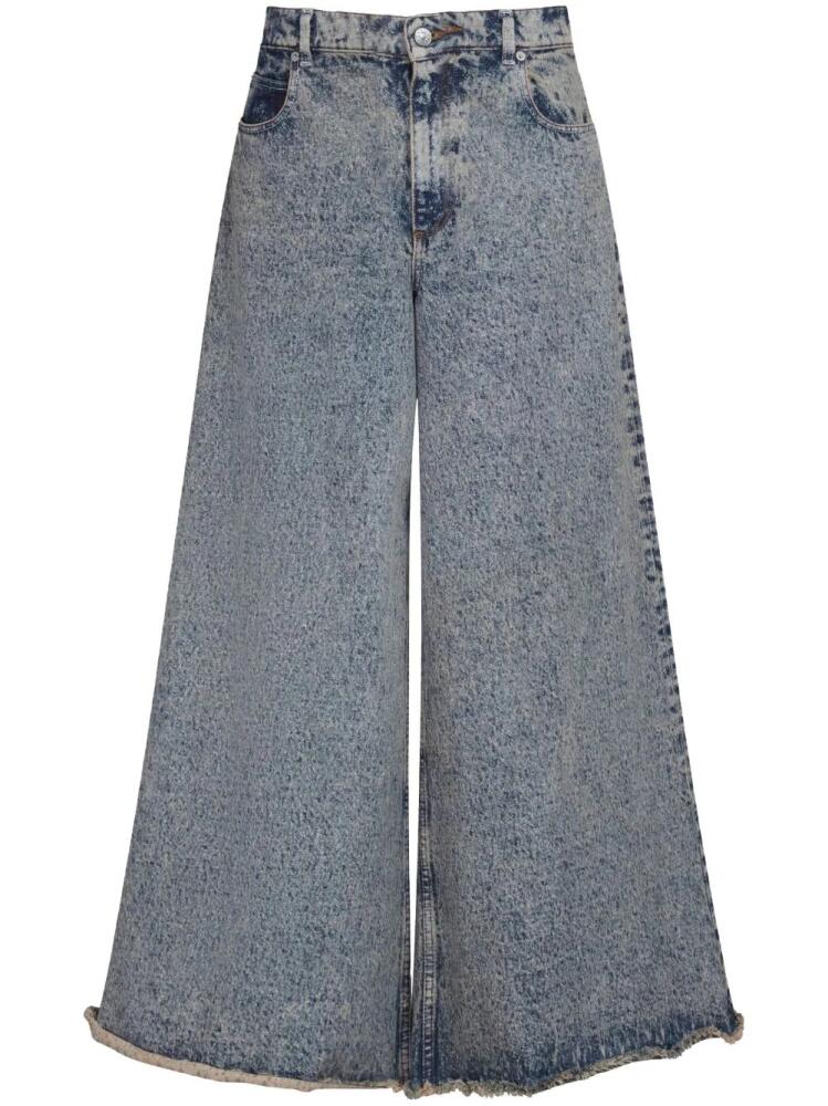 Marni marble-dyed wide-leg jeans - Blue Cover