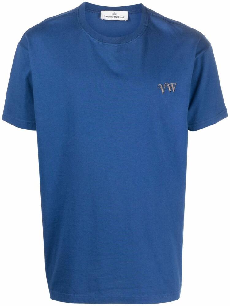 Vivienne Westwood embroidered-logo organic-cotton T-Shirt - Blue Cover