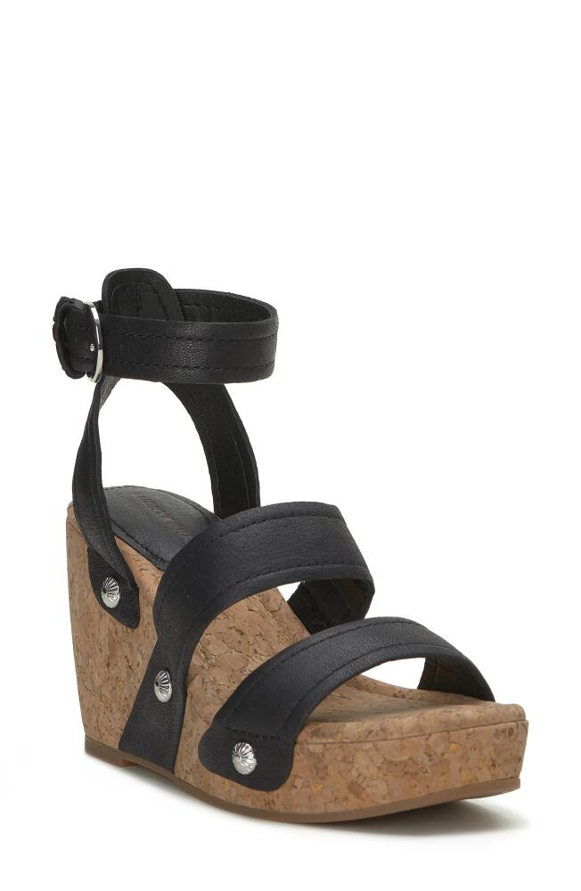 Lucky Brand Valintina Ankle Strap Platform Wedge Sandal in Black Cover