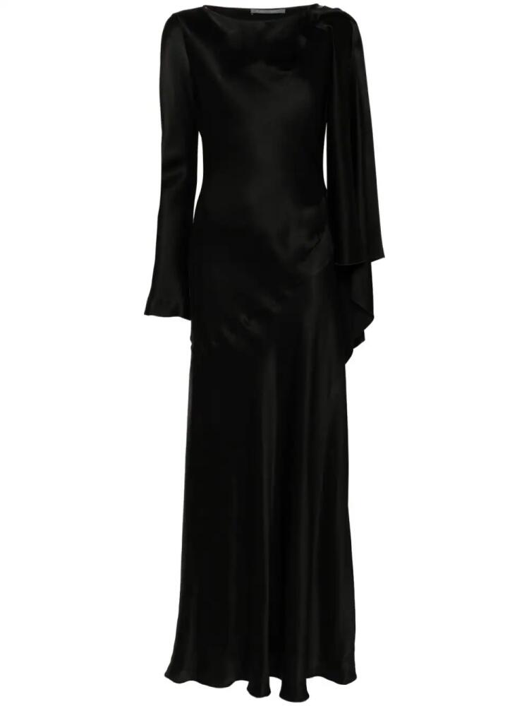 Alberta Ferretti asymmetric satin maxi dress - Black Cover