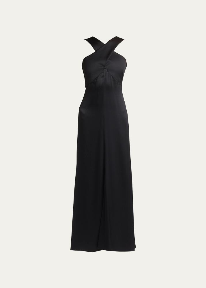 Giorgio Armani Crossover Halter Silk Gown Cover