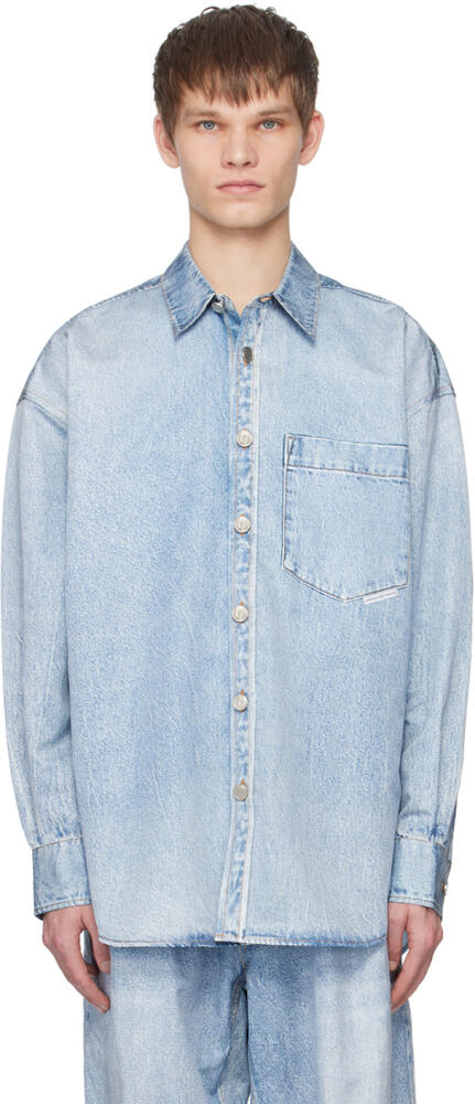 Alexander Wang Blue Printed Shirt Cover