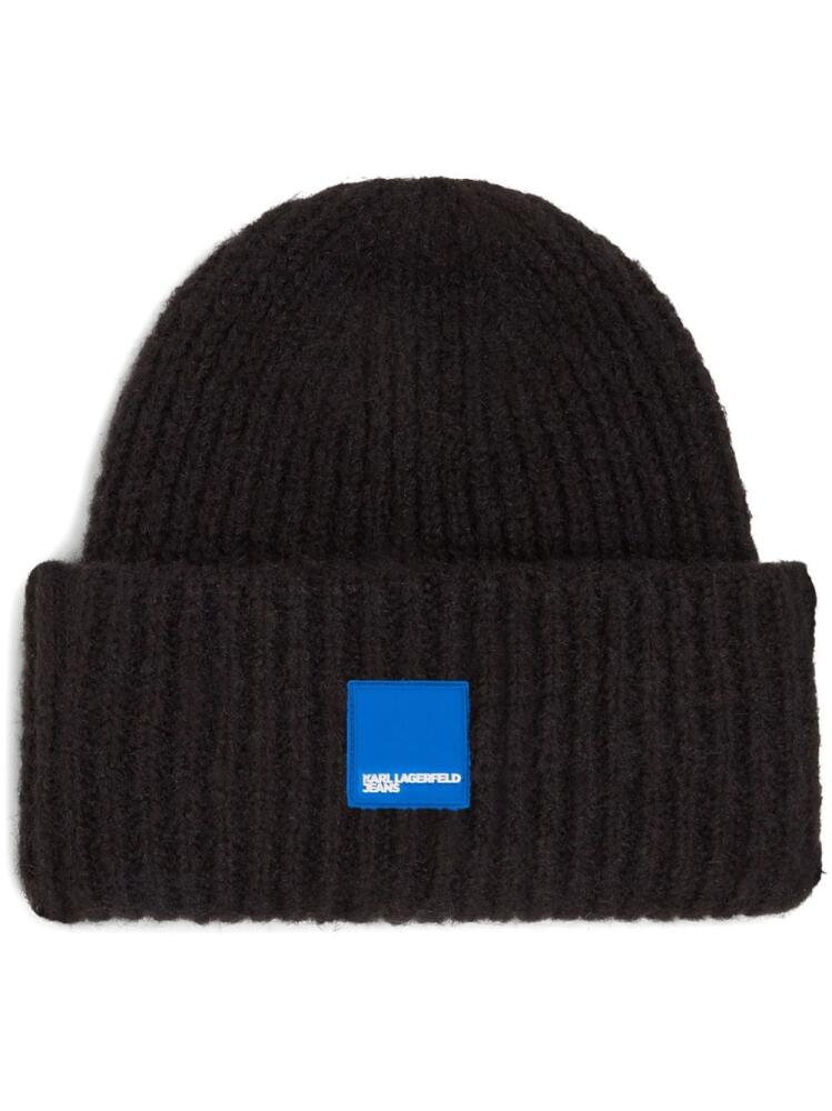 Karl Lagerfeld Jeans Box Logo ribbed beanie - Black Cover