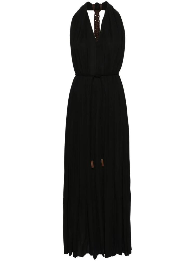 Alysi knot-detailed pleated maxi dress - Black Cover