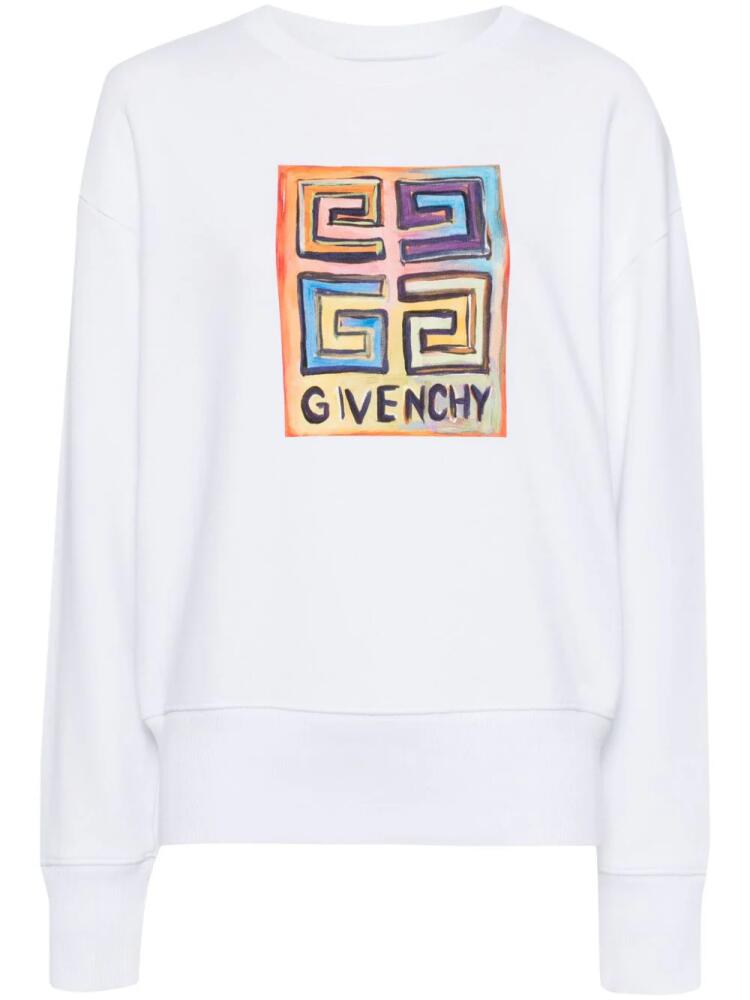 Givenchy logo-print cotton sweater - White Cover