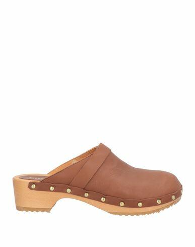 Mychalom Woman Mules & Clogs Brown Soft Leather Cover