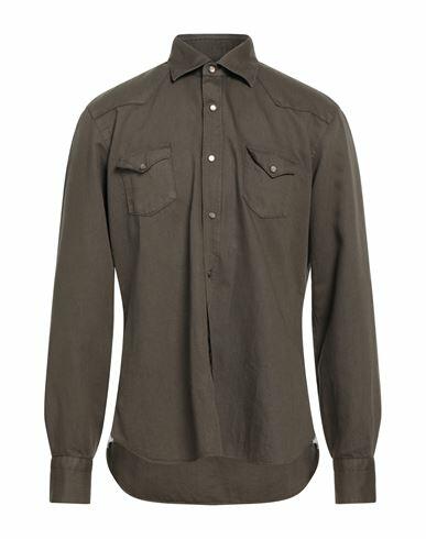 Dandylife By Barba Man Shirt Khaki Size 16 ½ Cotton, Linen Cover