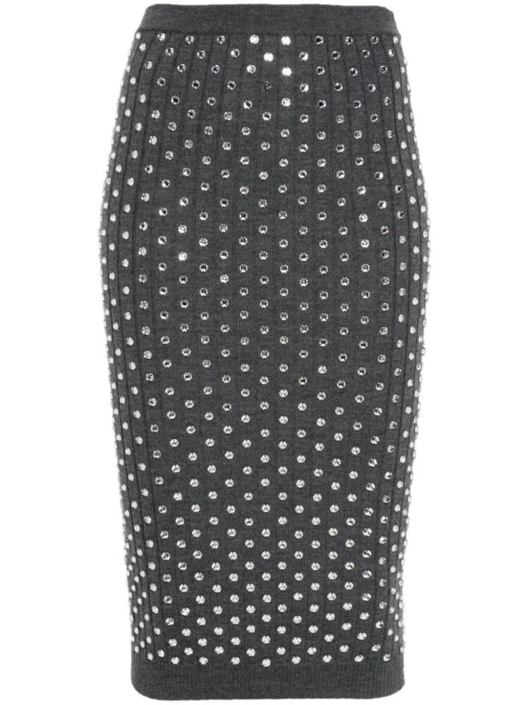 Nº21 crystal-embellished midi skirt - Grey Cover