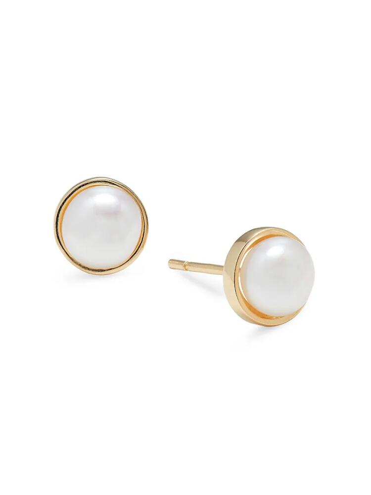 Saks Fifth Avenue Women's 14K Yellow Gold & 5MM Cultured Freshwater Pearl Stud Earrings Cover