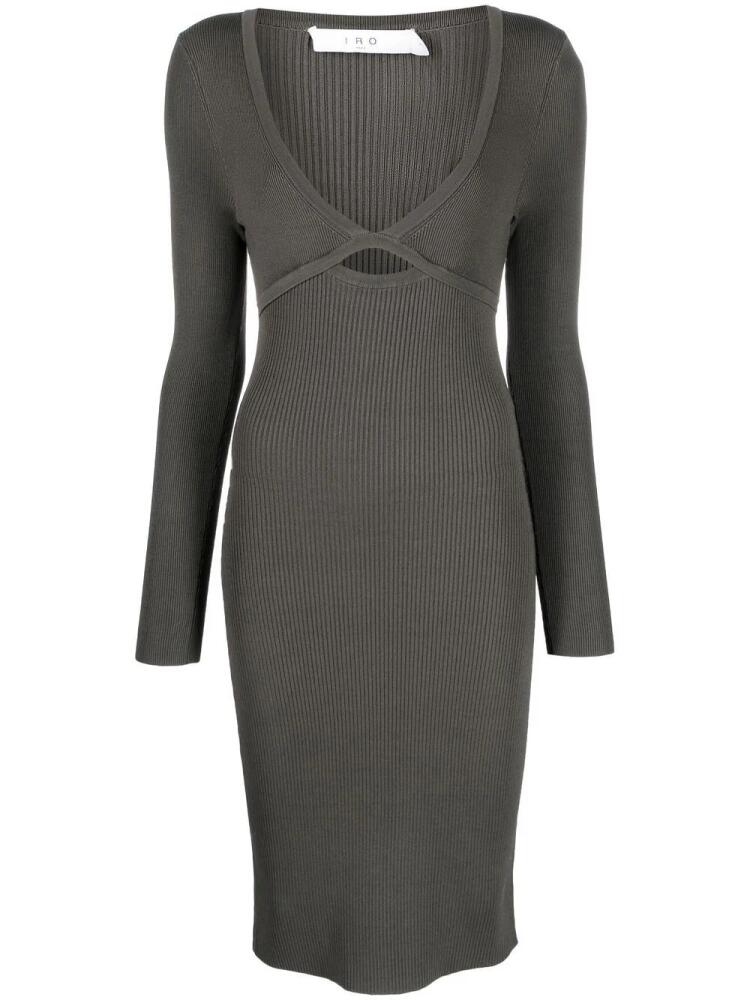 IRO long-sleeve ribbed midi dress - Grey Cover